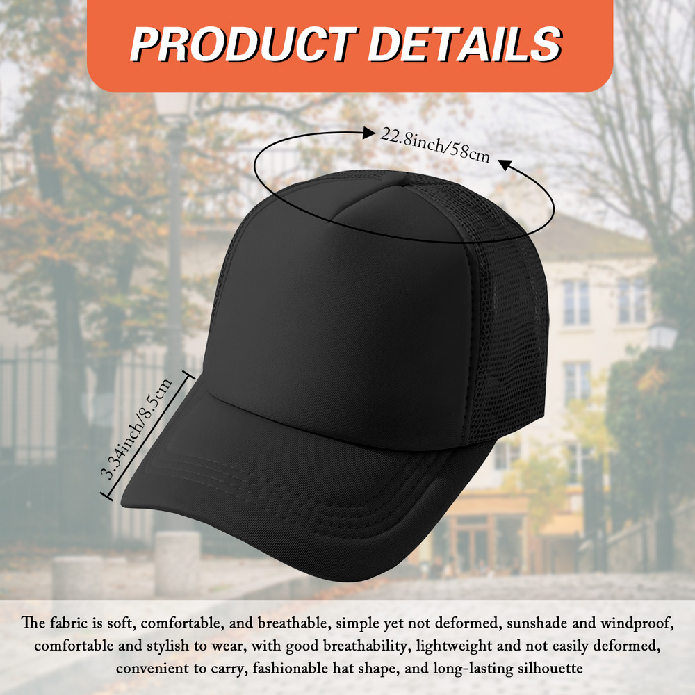 Custom Text Logo Trucker Hat Retro Black Mesh Snapback Personalized Gift Cap