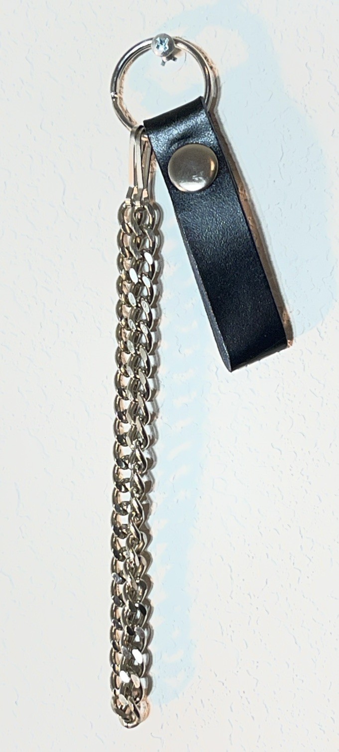 Vtg Replacement Wallet Chain Leather Belt Loop Strap 12” Chain Biker Trucker