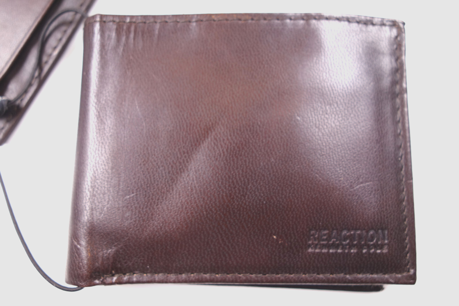 KENNETH COLE REACTION Brown Slim Fold RFID Blocking Bi-Fold Wallet w/ Card Case