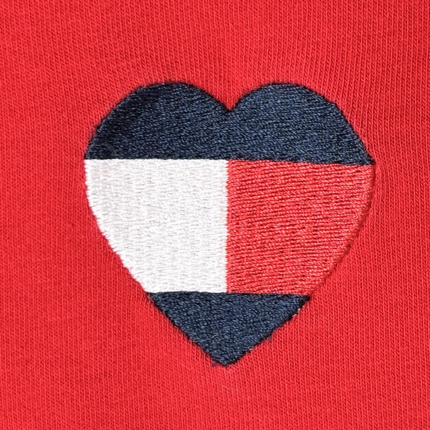 Tommy Hilfiger Women’s Size XL Red Cotton Blend Pullover S/S T-Shirt Heart Logo