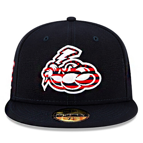 New Era Trenton Thunder Navy 5950 Fitted Hat MILB Official 4th July USA Edition