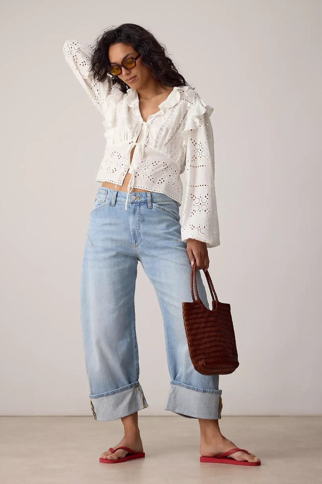 Anthropologie Kayden High Rise Carpenter Barrel Jeans by Pilcro
