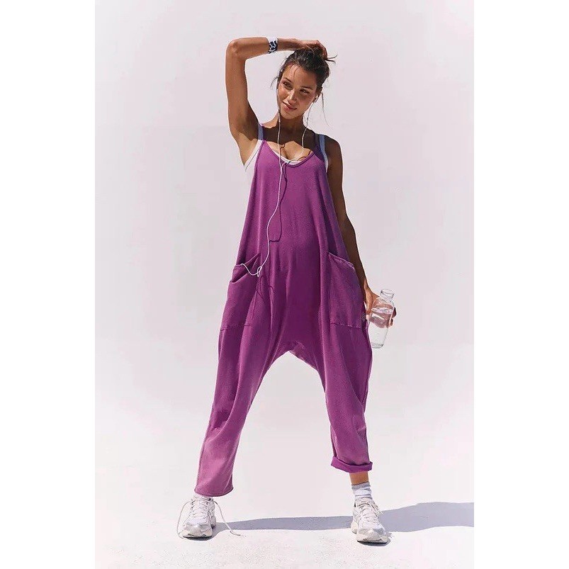 Free People Movement Hot Shot Jumpsuit Deep Mulberry NWT New With Tags Small