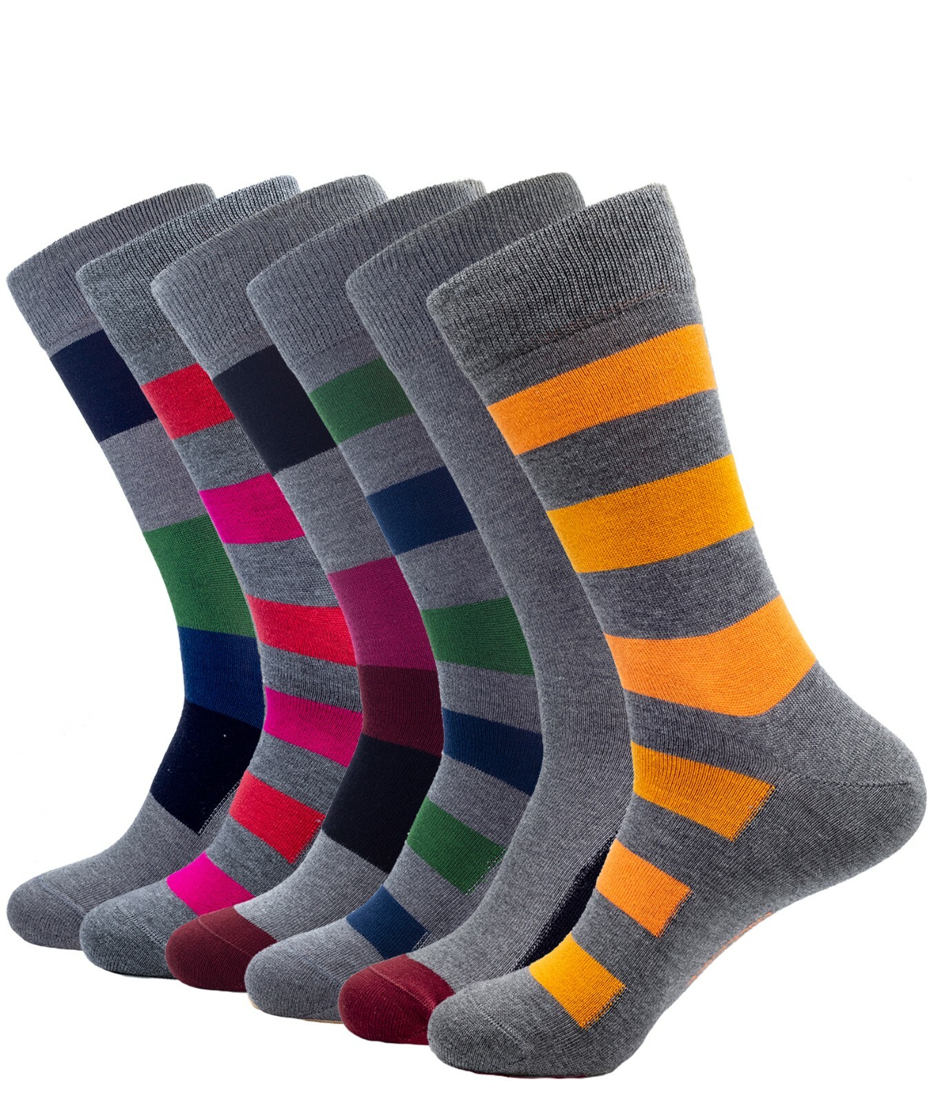 6 Pair Men’s Bamboo Thin Crew Socks Black Grey Multipacks Super Soft Breathable