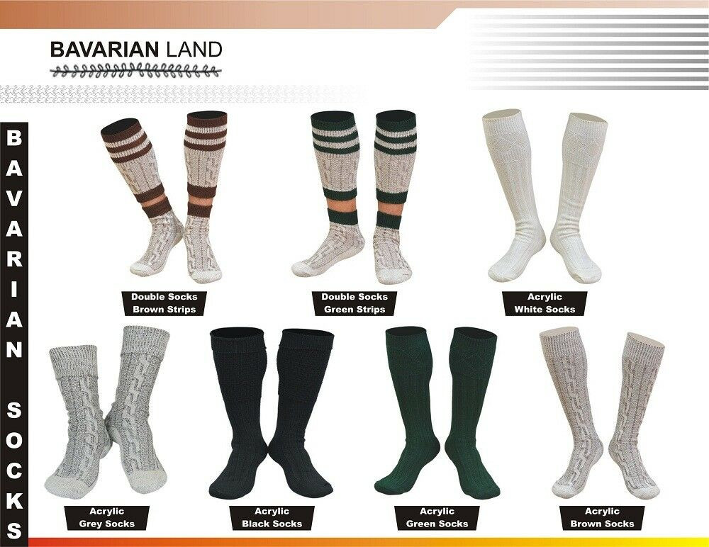 Men New Scottish Irish Highland Long Kilt Hose Socks Green White Black All sizes