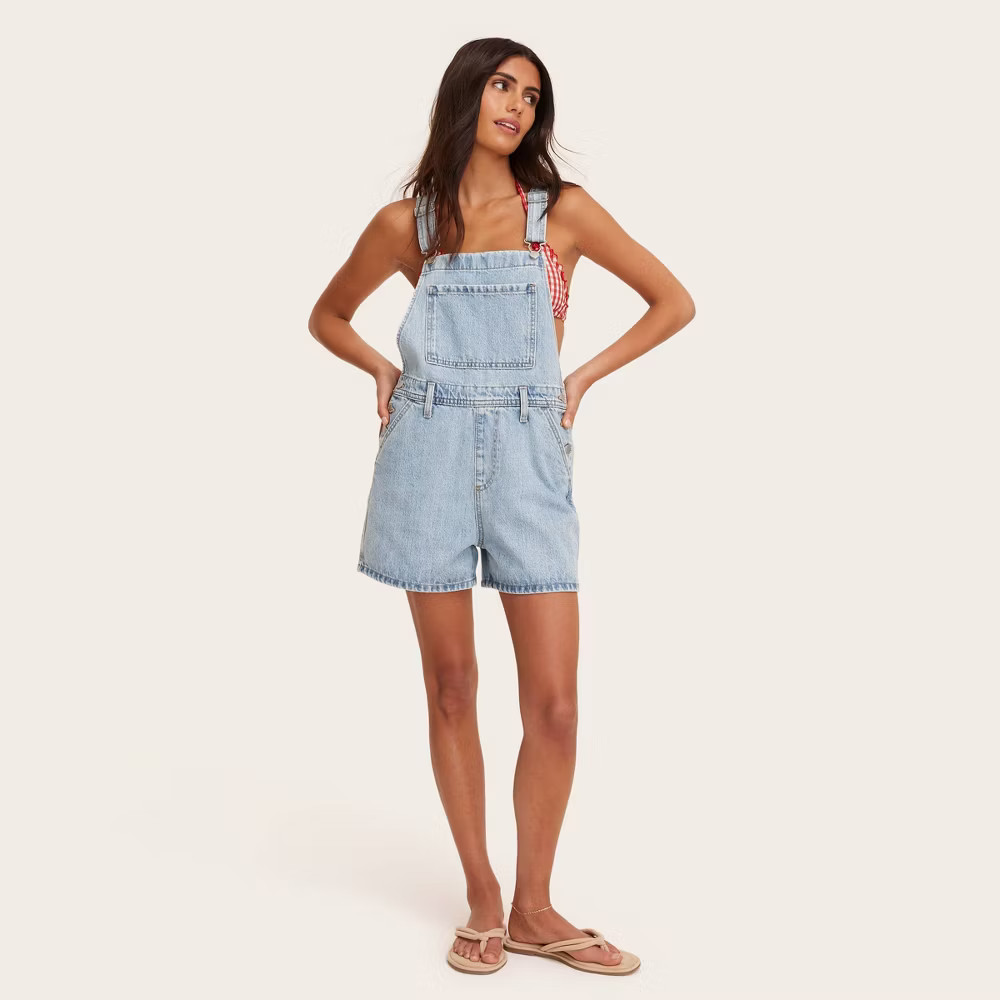 Women Denim Shortalls – Parke Light Wash S