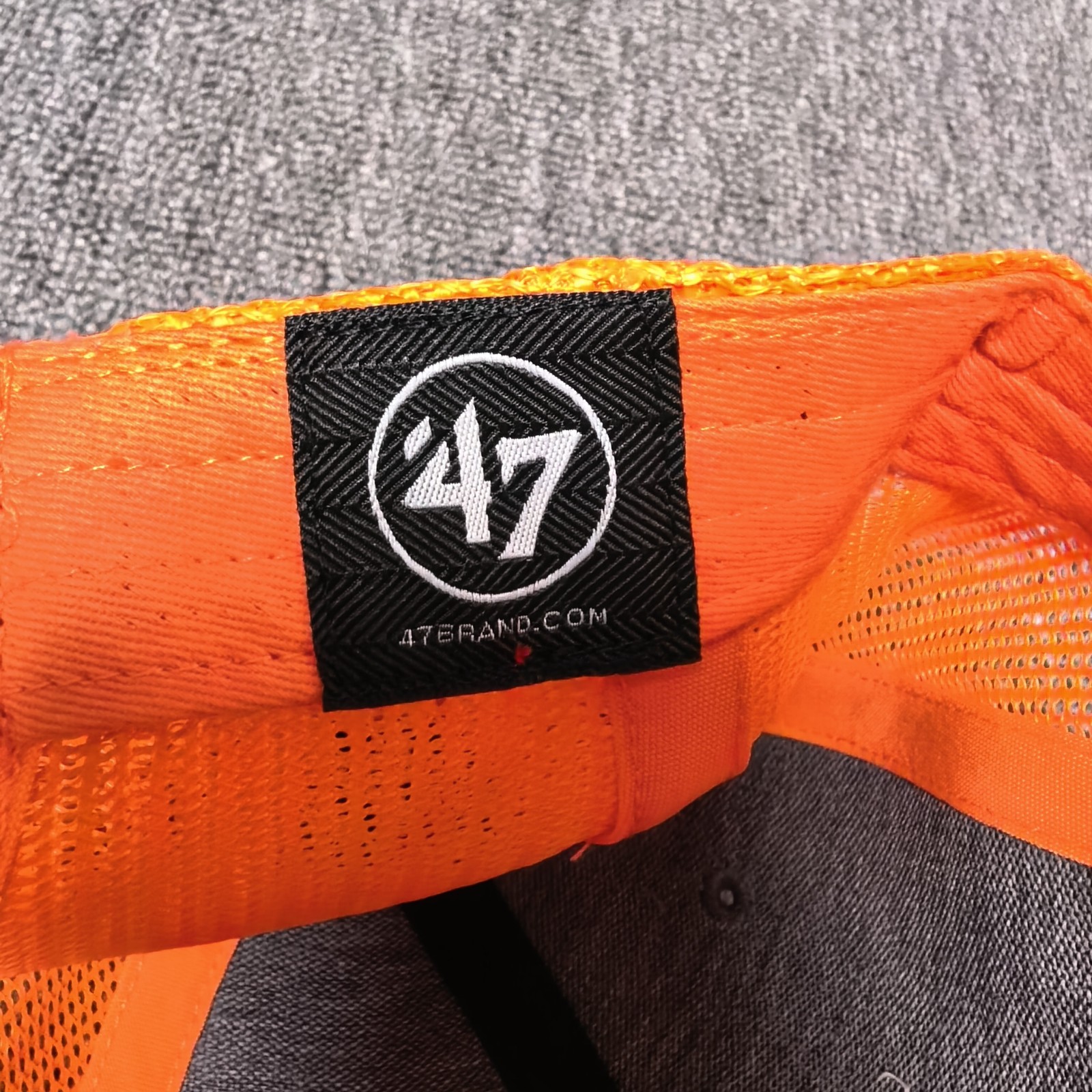 ’47 Brand Athletics Trucker Snapback Charcoal Orange Mesh Back One Size