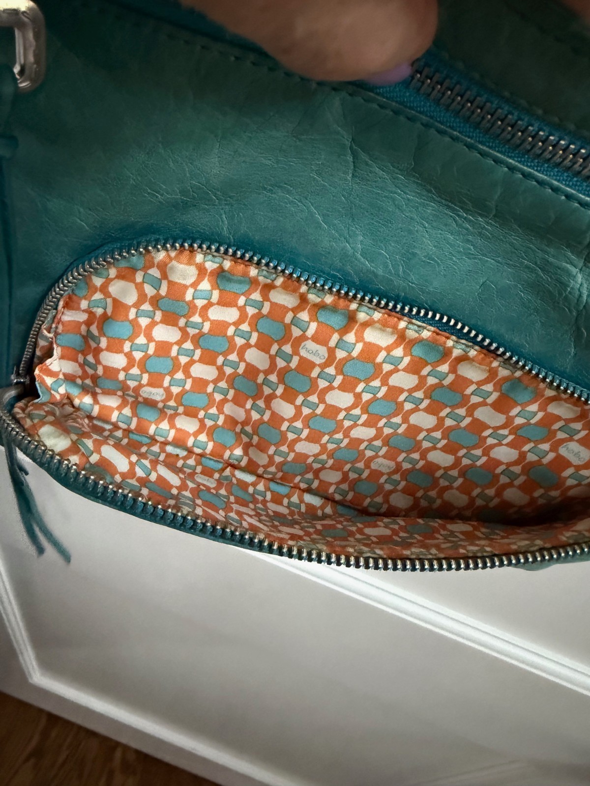HOBO Sheila/Cassie Crossbody in Tranquil Blue leather