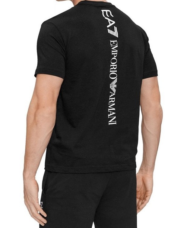 Emporio Armani Black Men’s Cotton EA T-Shirt stripe prnit Size M*L*XL*2XL,3XL