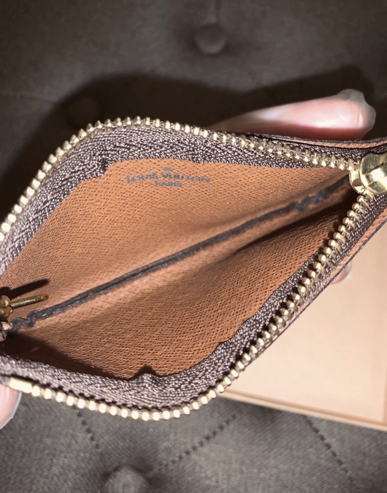 Louis Vuitton Authentic Card/Key/Coin Pouch Brown Monogram (Brand New with Box)