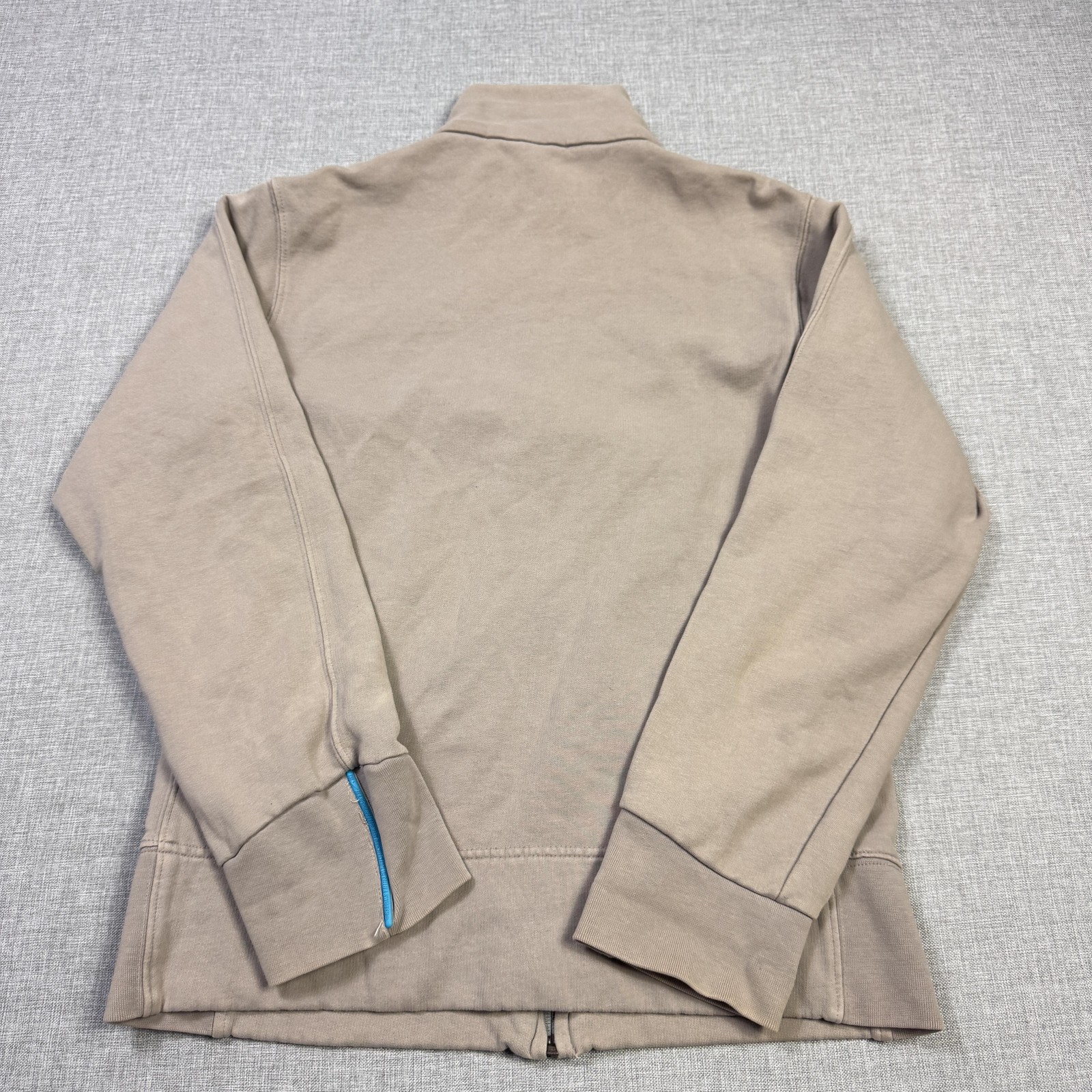 Nike Sweatshirt Mens Small Beige Full Zip Lined Insulated Pockets Graphic