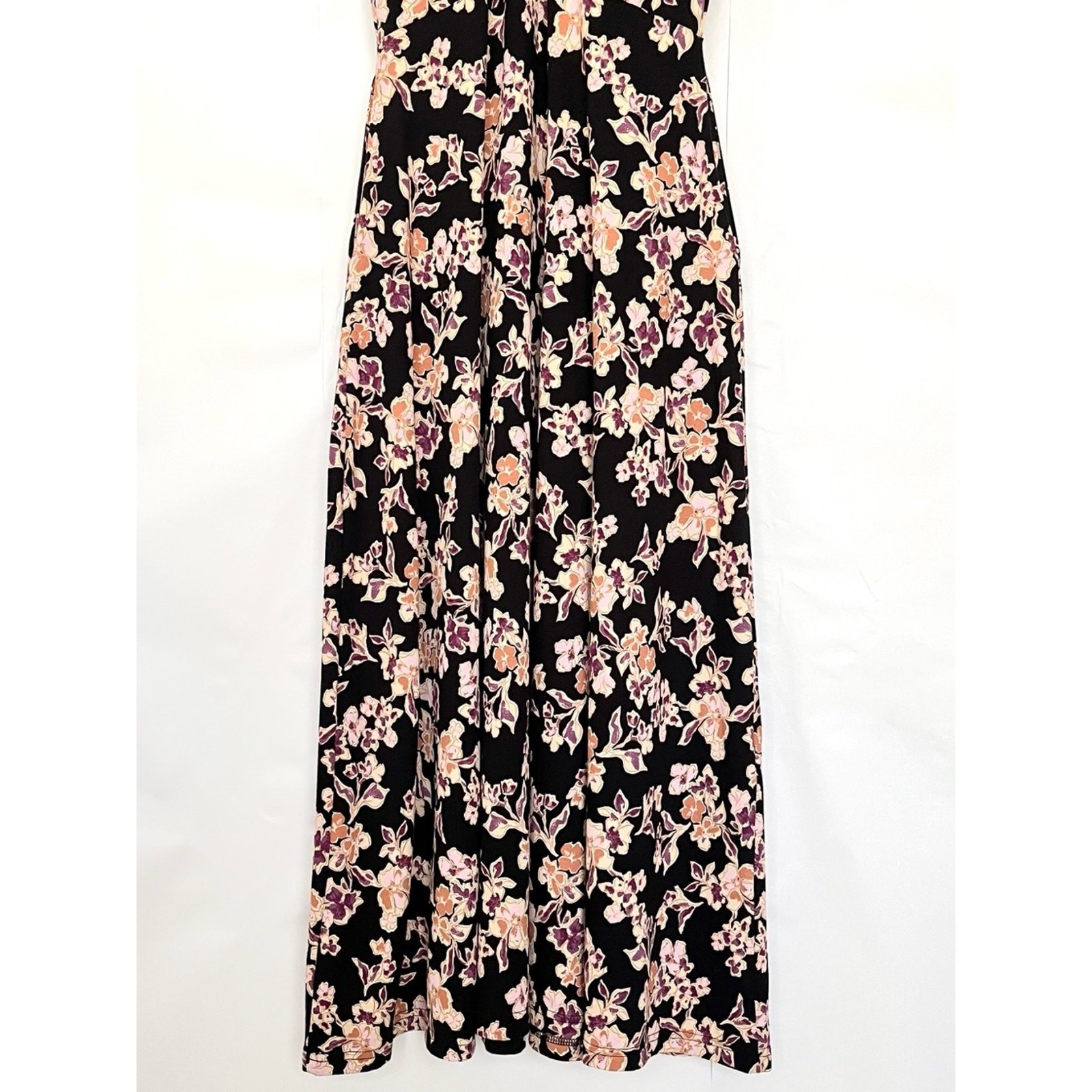 Pact Organic Fit & Flare Midi Dress Floral Pockets Size Large Multicolor Posies
