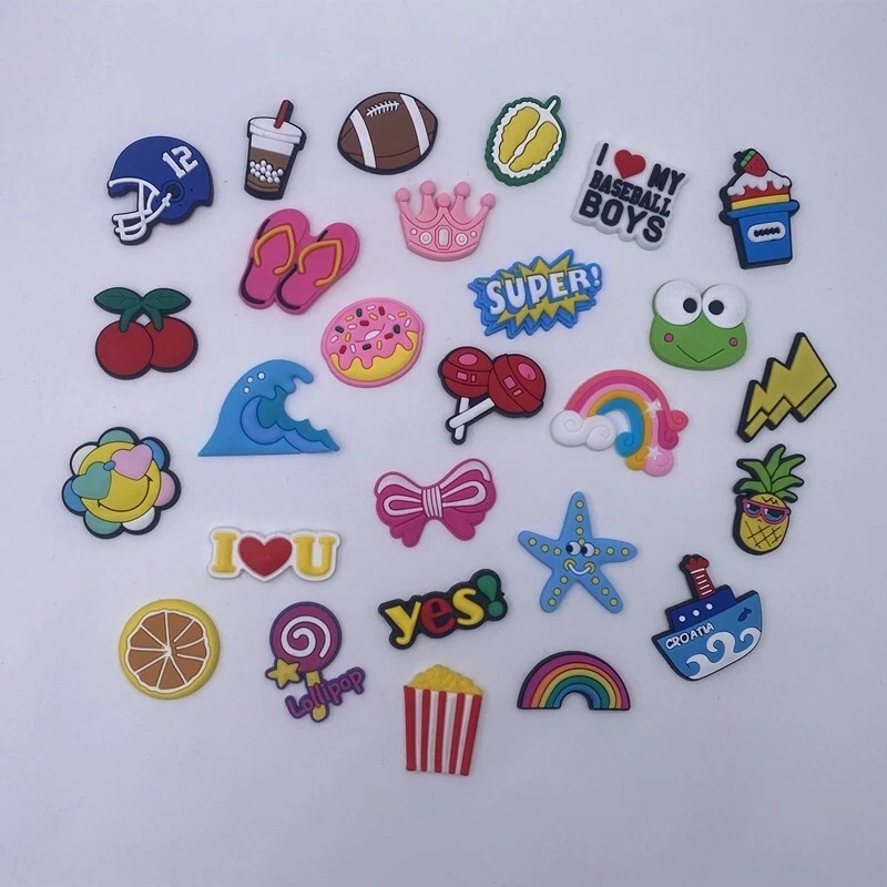 Lot of 60 PCS Random Different Clip Shoe Charms for Shoe Decoration Lovely Cool