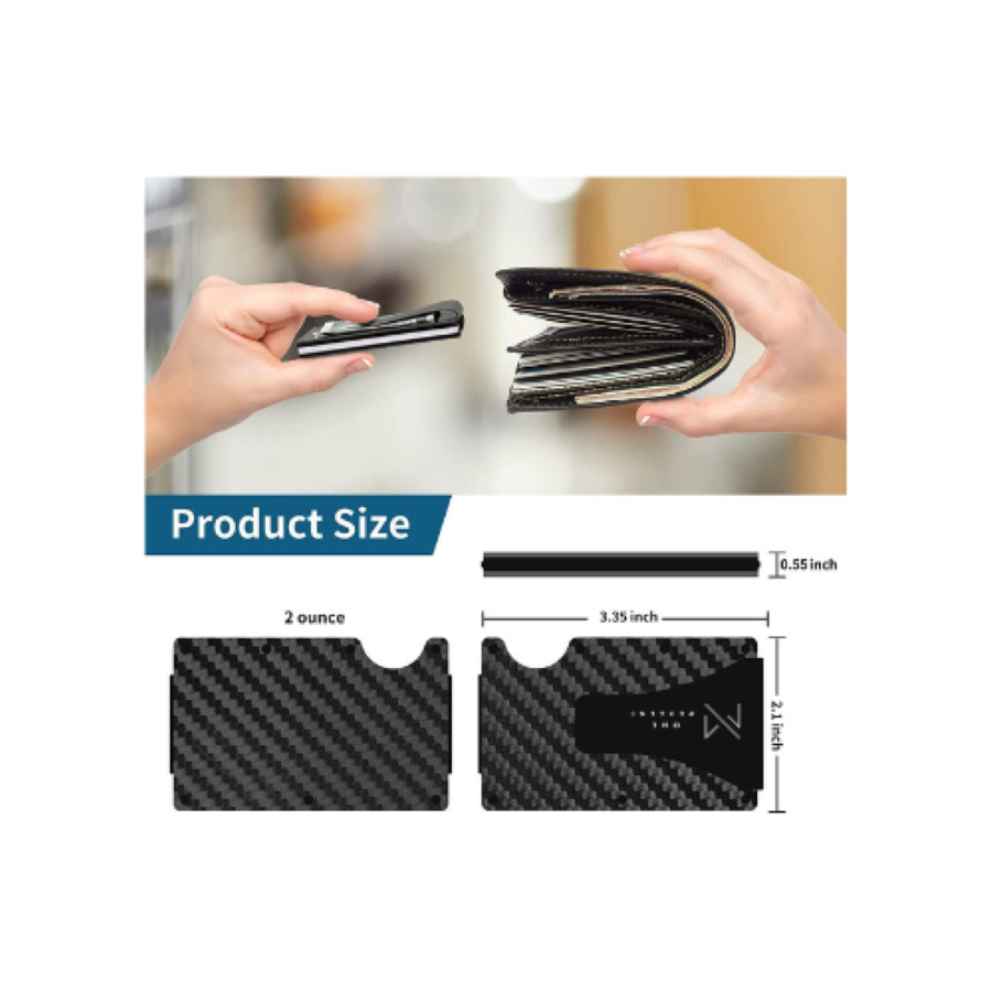 Men’s RFID Blocking Slim Money Clip Wallet Card ID Holder Thin Minimalist Gift