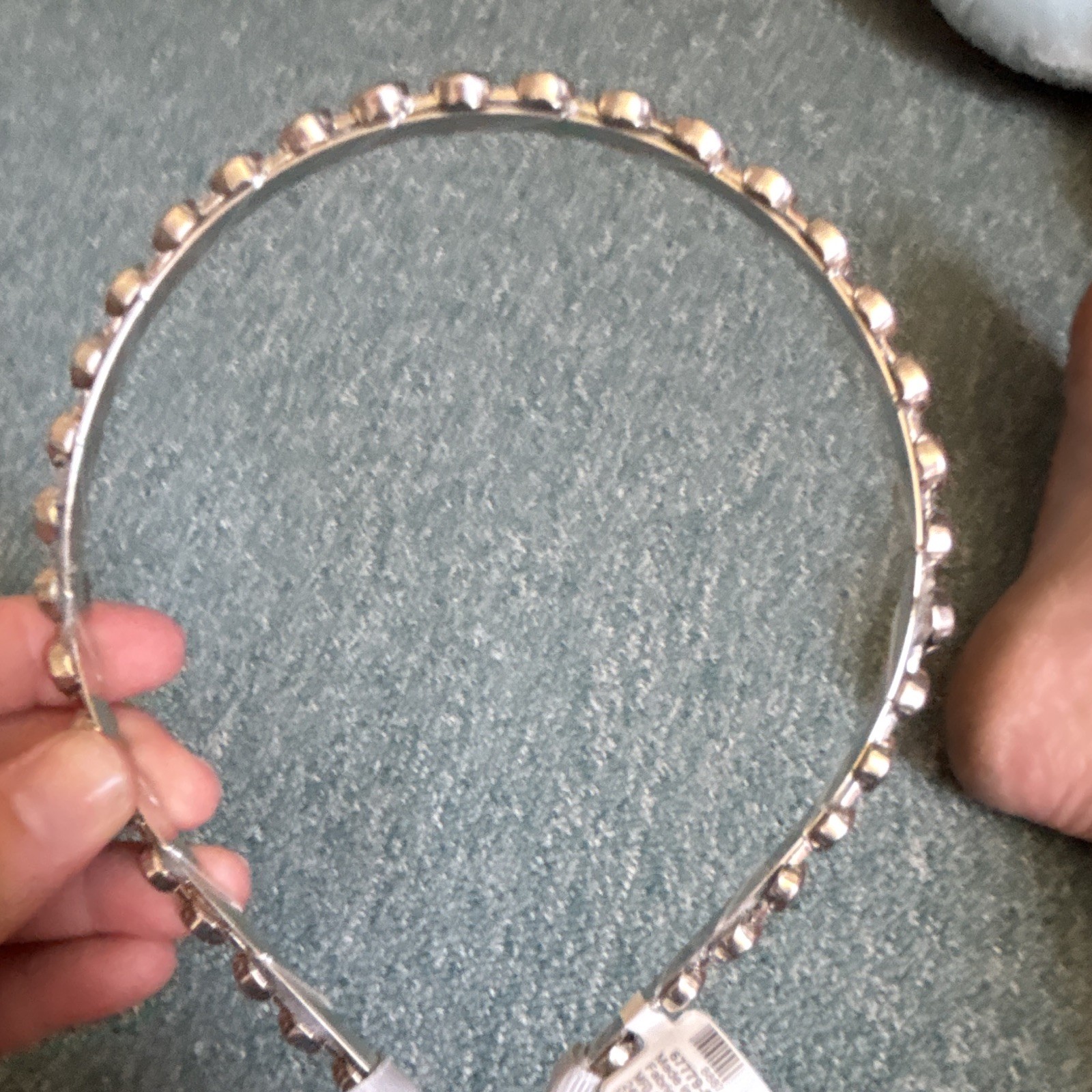 Claire’s Silver Metal Beaded Headband for Women & Teens, All Hair Types