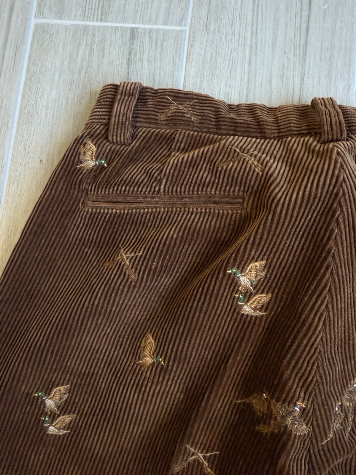 Vtg Polo Ralph Lauren Corduroy Pants Mens 32X30 Brown Duck Hunting Pheasant Rare
