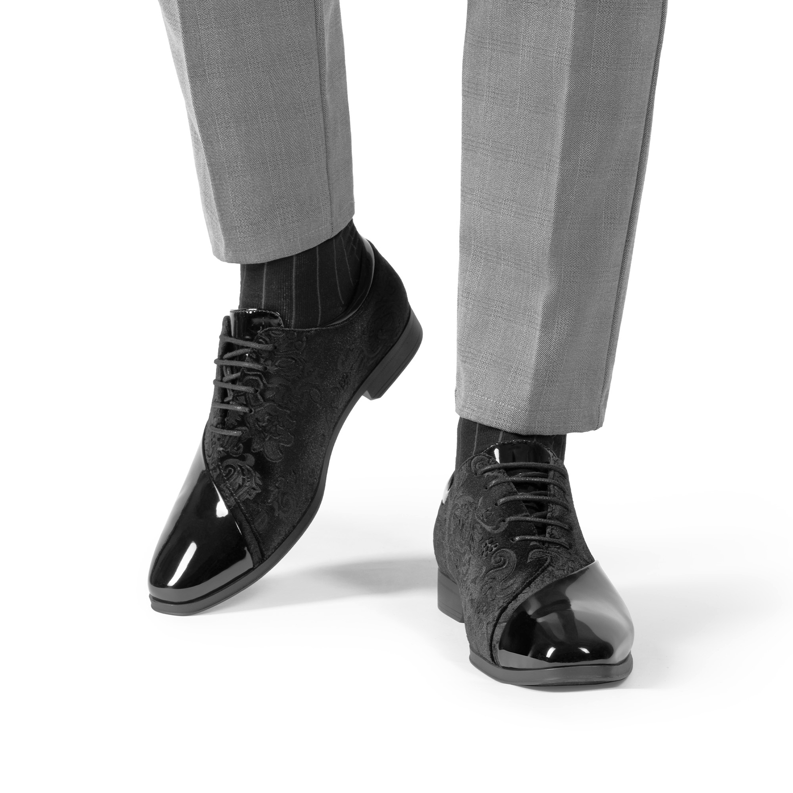 Men’s Dress Tuxedo Shoes Classic Patent Velvet Lace-up Formal Oxford Durable