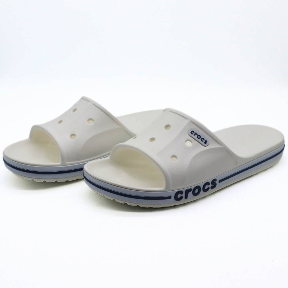 Crocs Unisex Bayaband Slides White/Navy 8 Men/10 Women – NEW