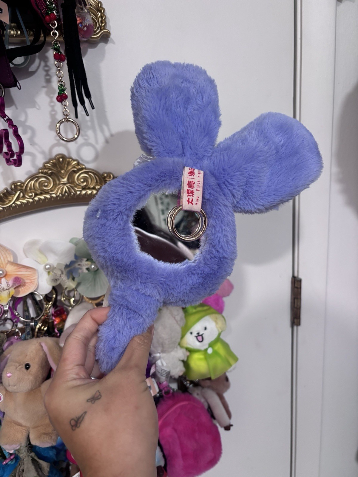 Baby Three Purple Bunny Collectible Bag Charm Doll Keychain