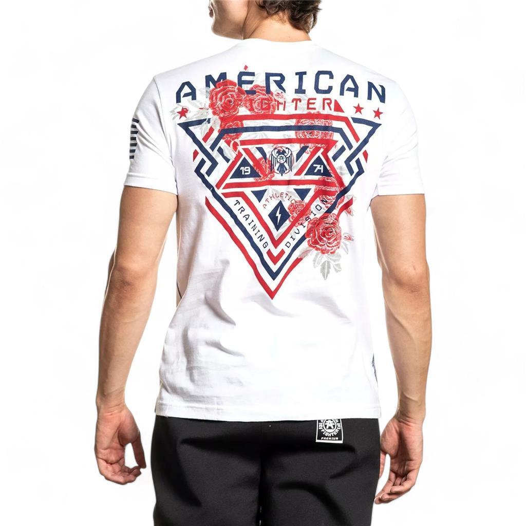 New Men’s American Fighter Premium Mayville Biker MMA White T-Shirt XS-4XL