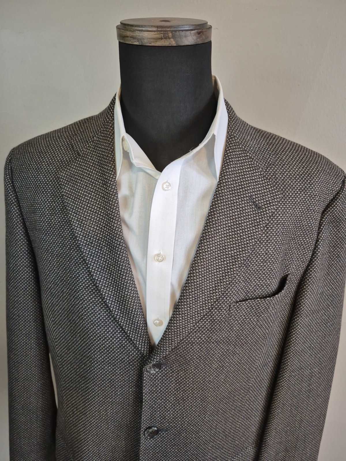 🇺🇸 Joseph Abboud Mens Wool Sports Coat 43L Brown Gray USA 3 Button