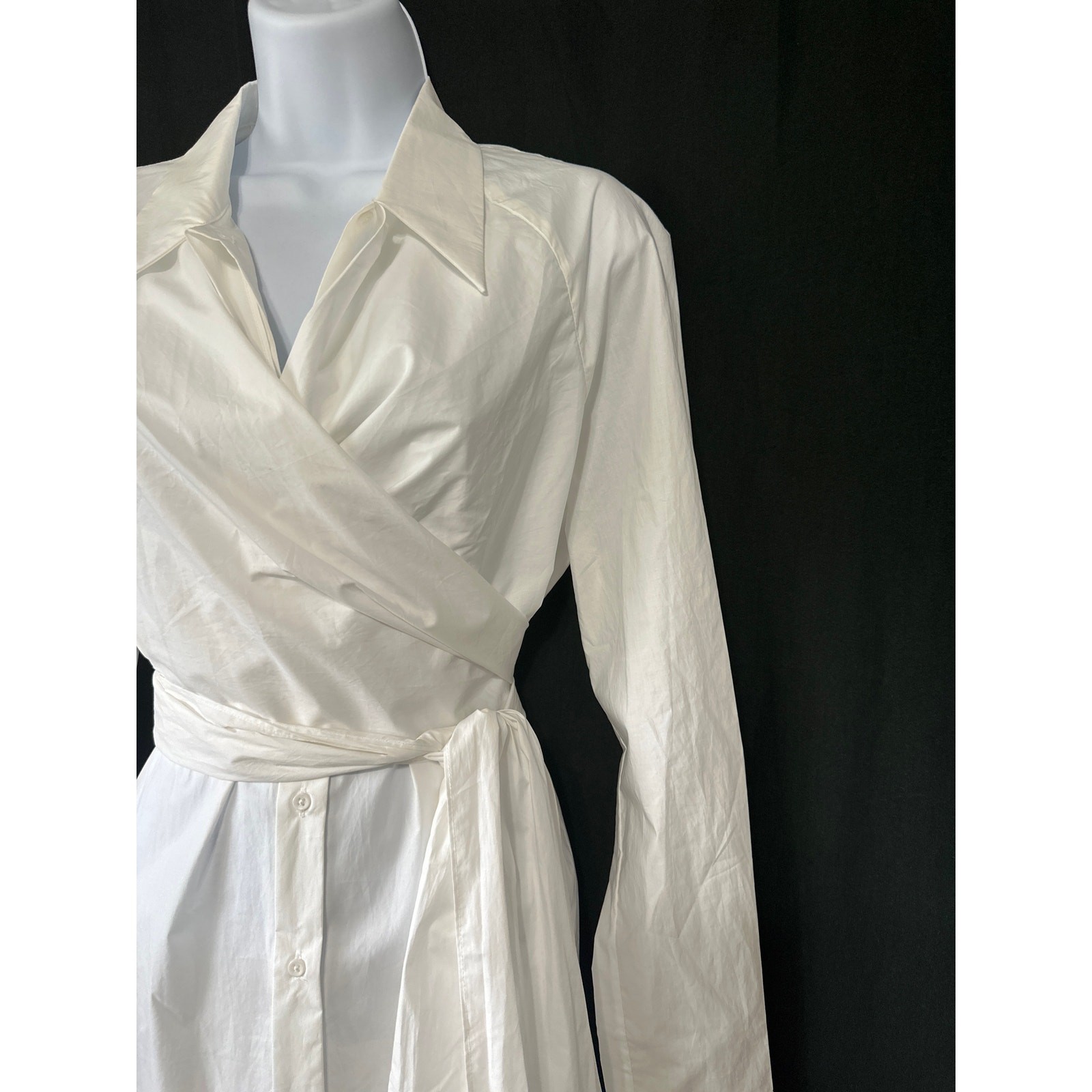 NWT RIZHUO Wrap Shirt Dress L Minimalist Lagenlook Asian Designer City Chic