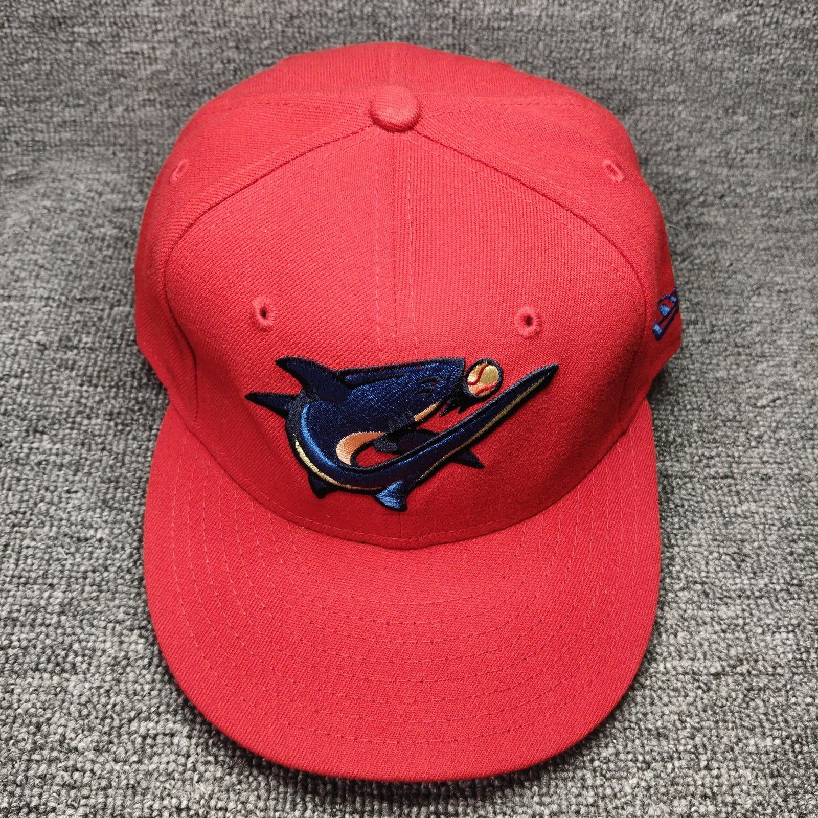 New Era Wilmington Sharks 59FIFTY Fitted Red Flat Brim Hat 7 1 4