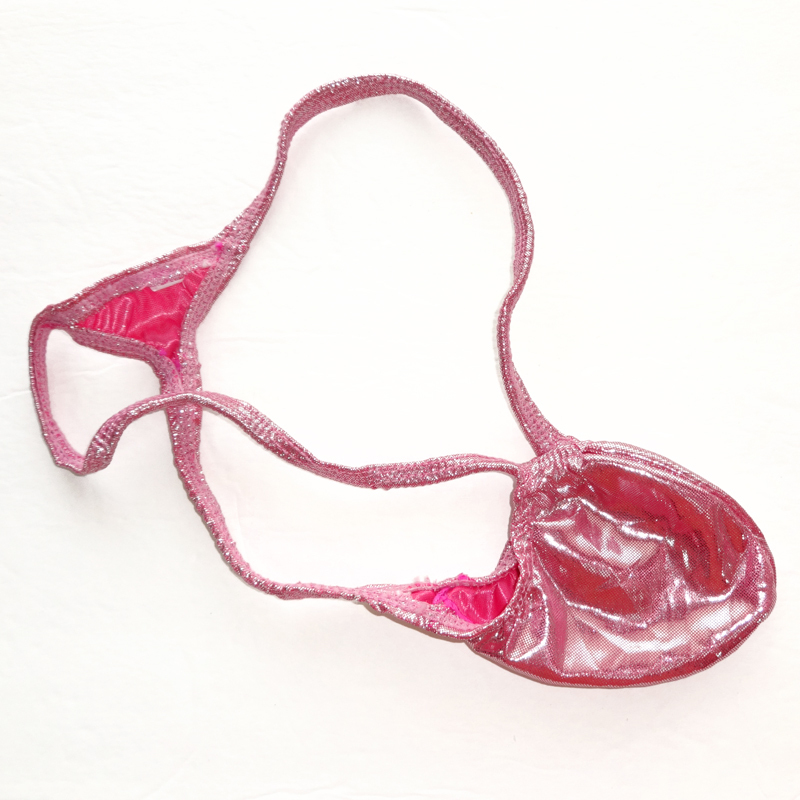K403 G Mens Grape Smugglers Pouch String Thong Foiled Metallic Shiny Pink