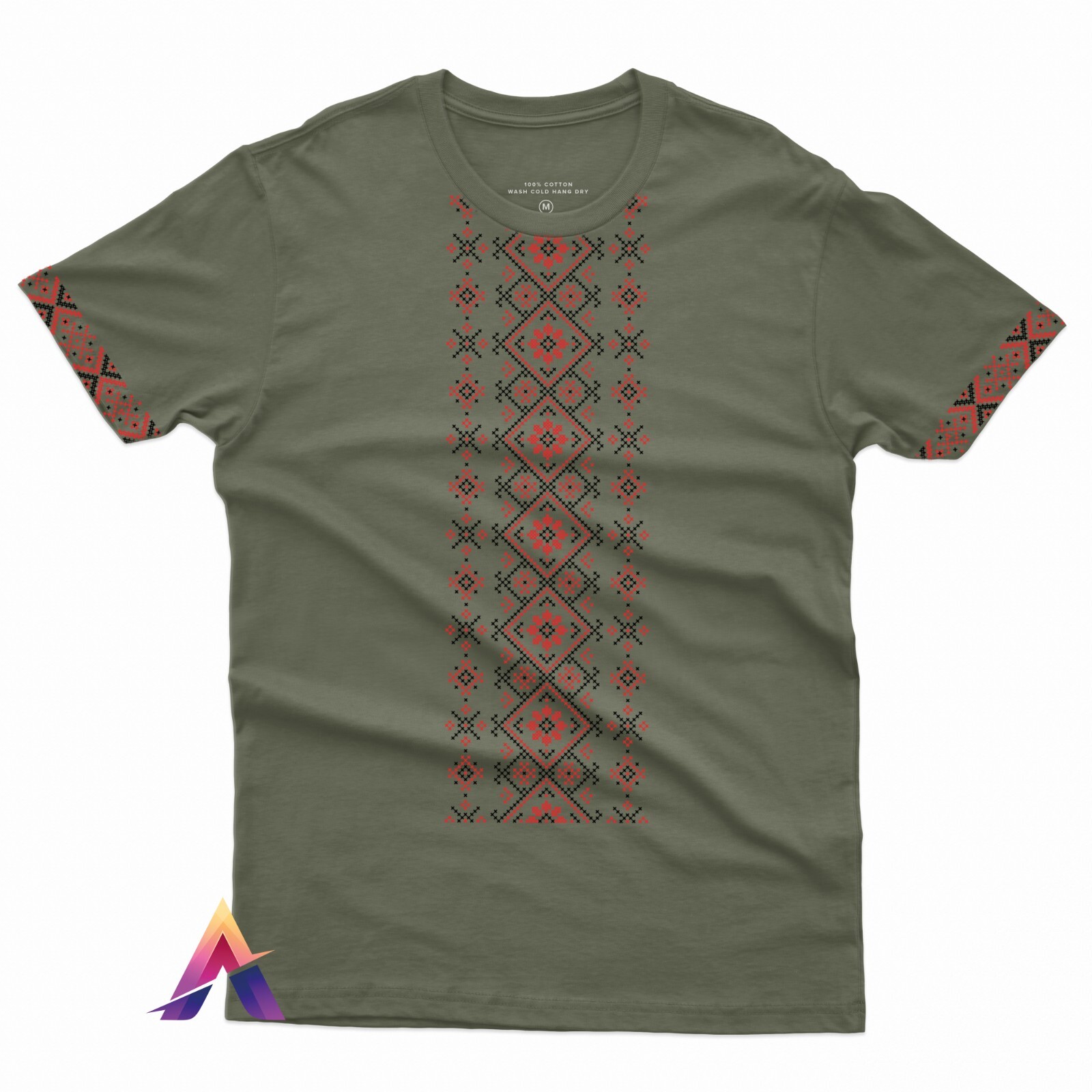 Printed t-shirt Cotton Ukrainian Embroidered shirt Slava Ukraini for Men Women