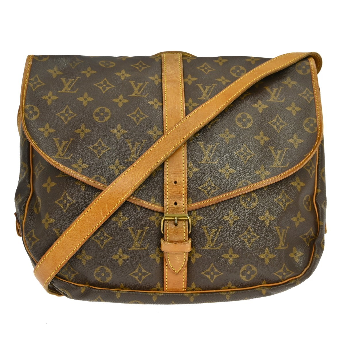 Best06 LOUIS VUITTON SAUMUR 35 SHOULDER BAG MONOGRAM M42254 8905VI RQ01933