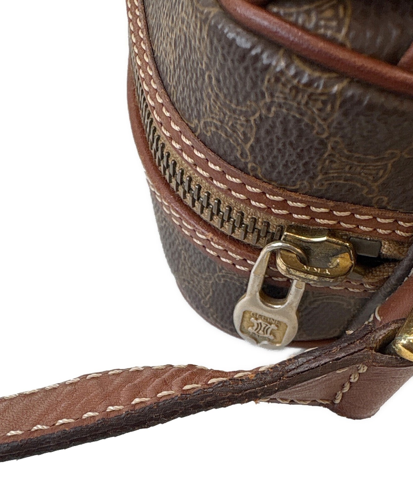 CELINE Macadam Shoulder Bag Brown Women Pre-owned Japan F/S USED