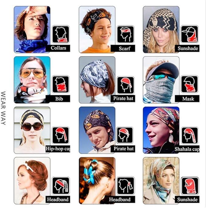 Seamless Turban Tube Sun Mask Motorcycle Sports Headband Face Cover Neck Scarf