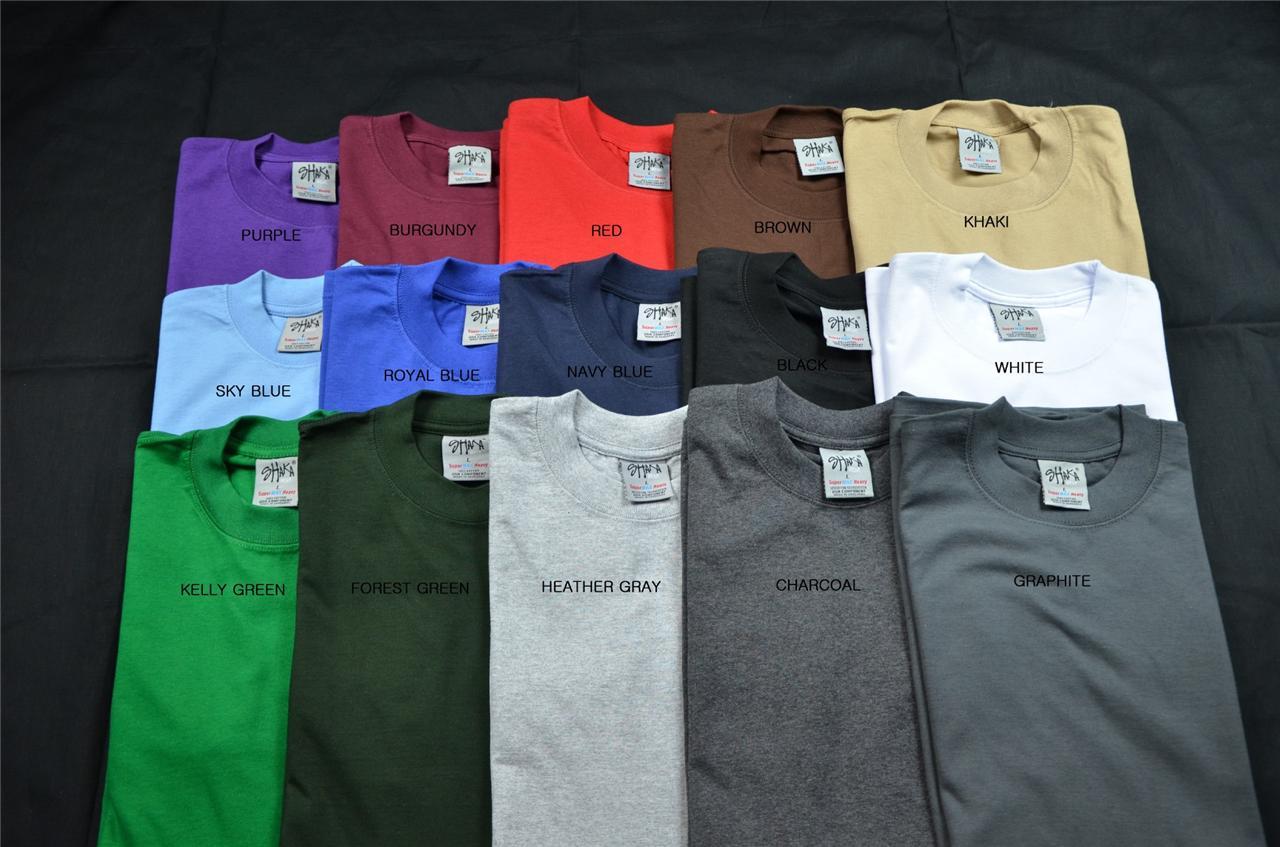 6 NEW SHAKA WEAR SUPER MAX HEAVY WEIGHT T-SHIRTS COLOR TEE PLAIN S-5XLT 6PC