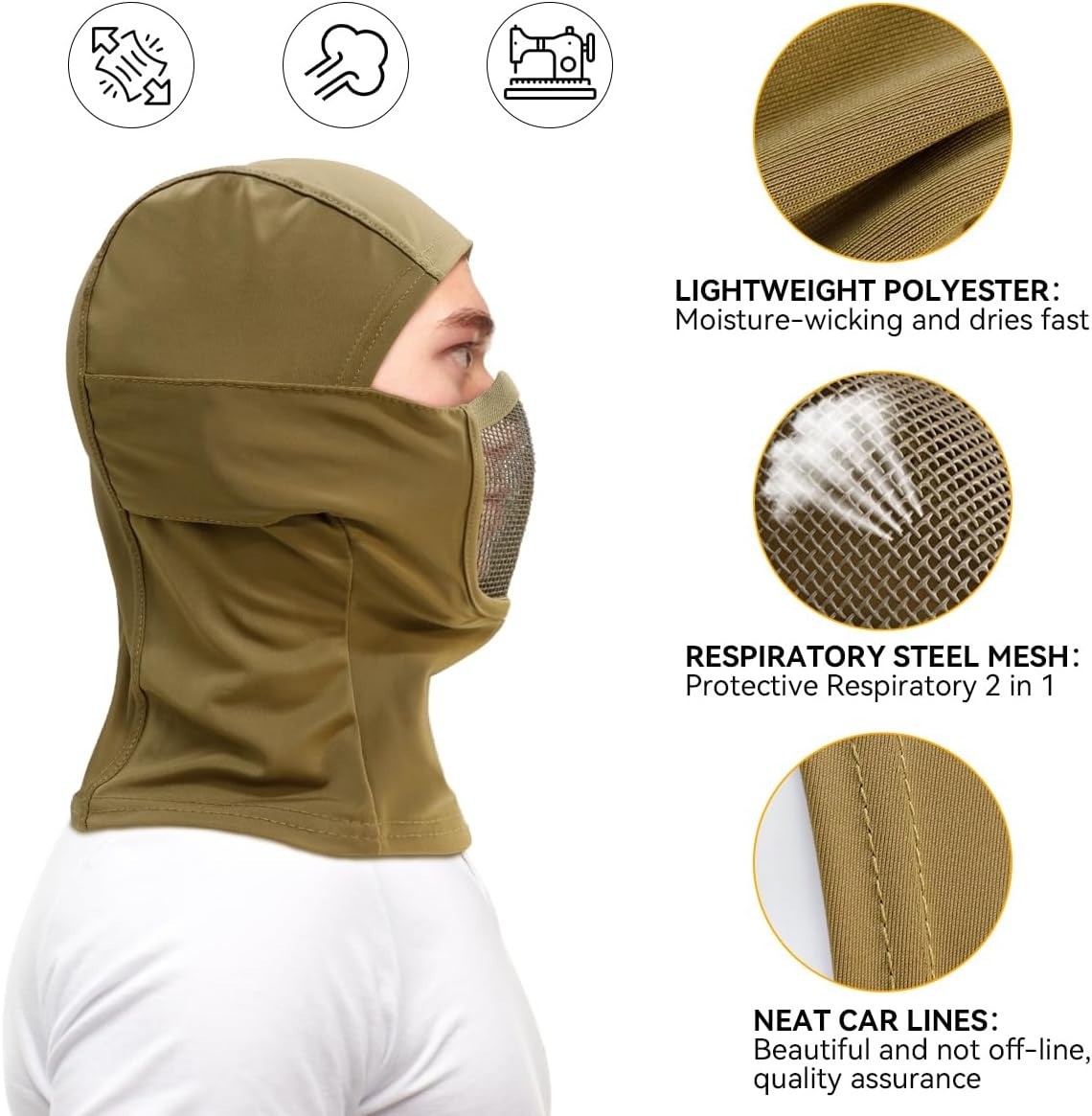 Balaclava Full Face Mask with Mesh Mouth Guard Tactical Airsoft Paintball Masks