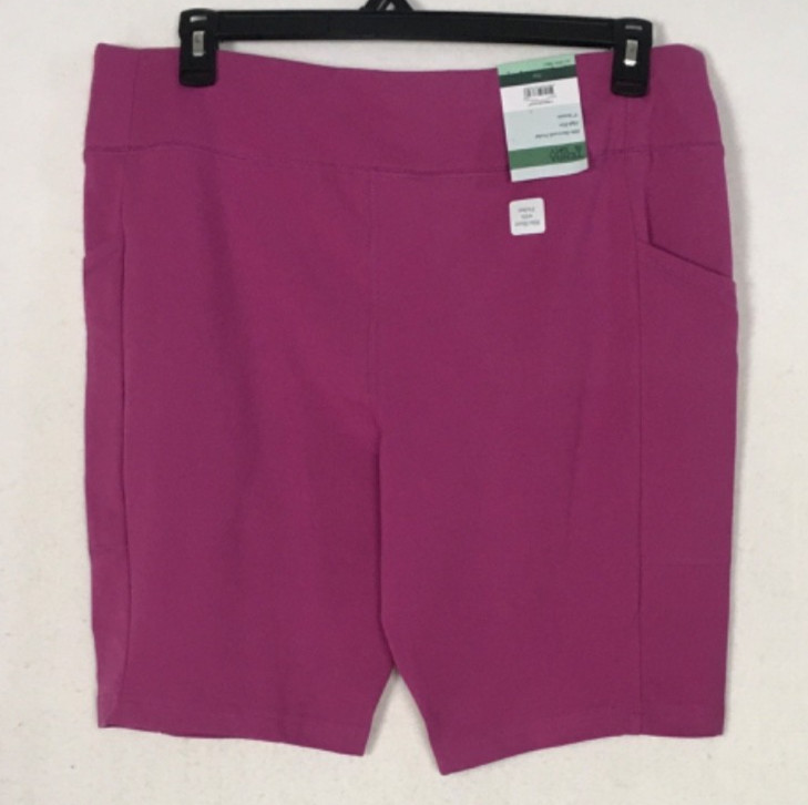 Terra and Sky Bike Shorts Women Size 1X Pink High Rise Pockets 9 in Inseam New