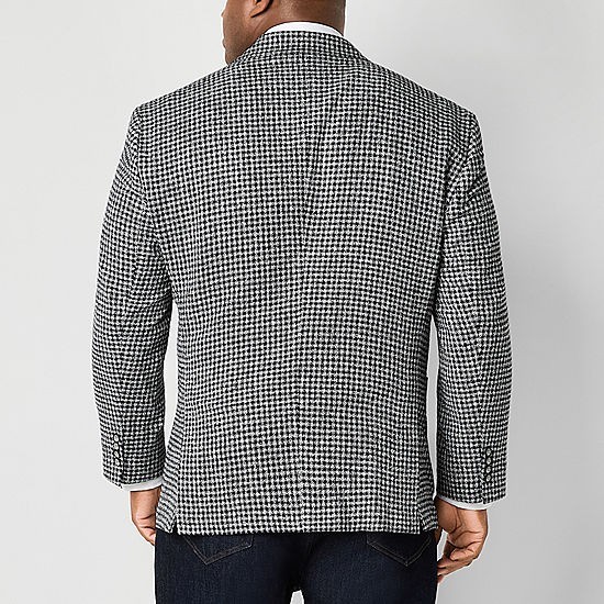 Stafford Mens navy check plaid Sport Coat Suit jacket sizes 44 to 50 S, R, L