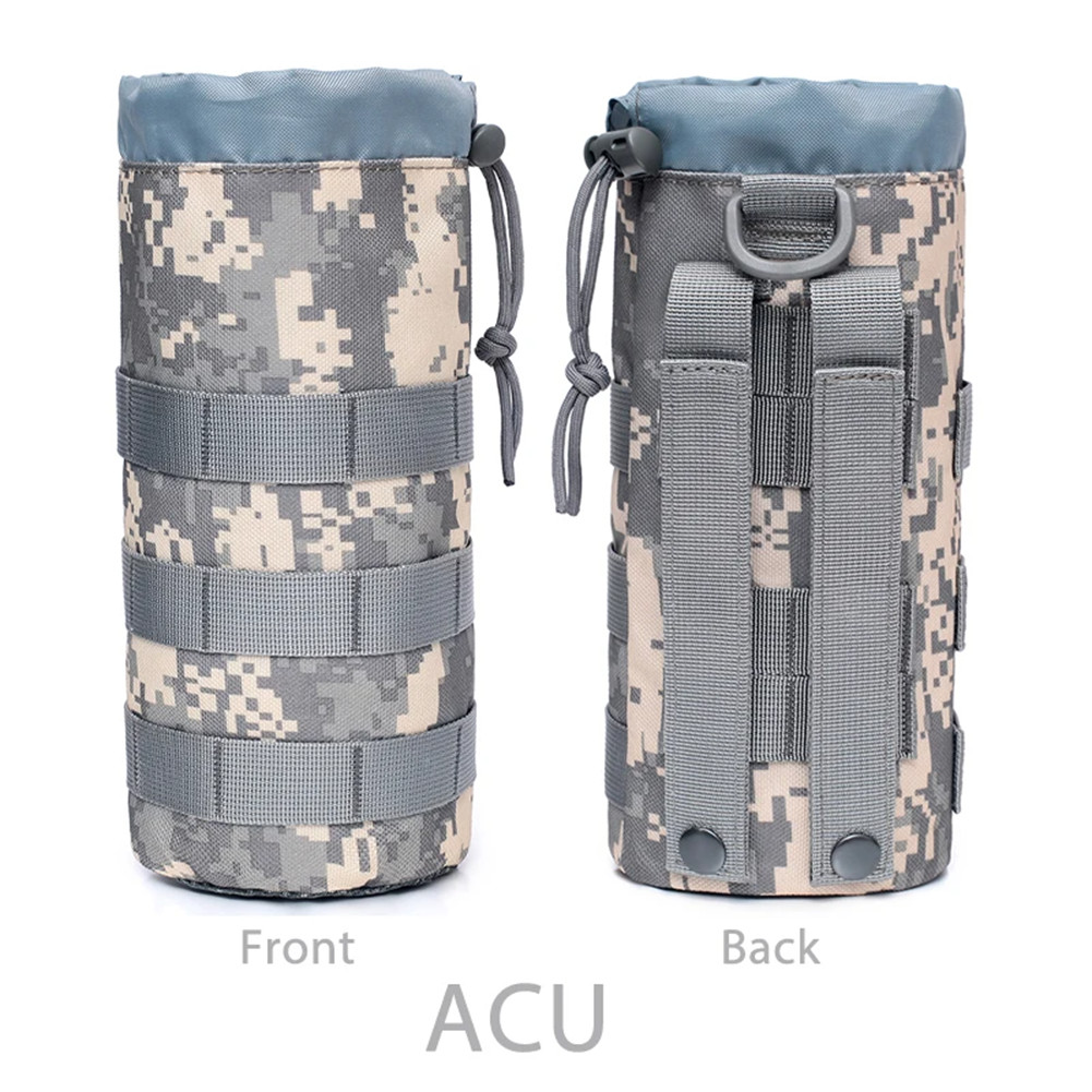 Outdoor Tactical Molle Water Bottle Bag Military Hiking Belt Holder Kettle Pouch