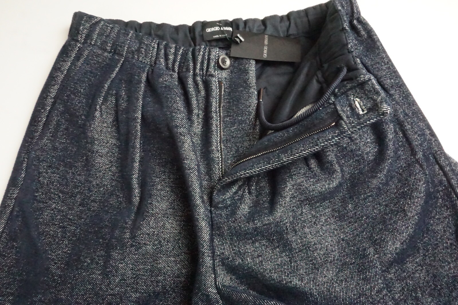 Giorgio Armani Black Label Blue Striped Cashmere 2 Pc Suit Jacket Pants 48 NEW
