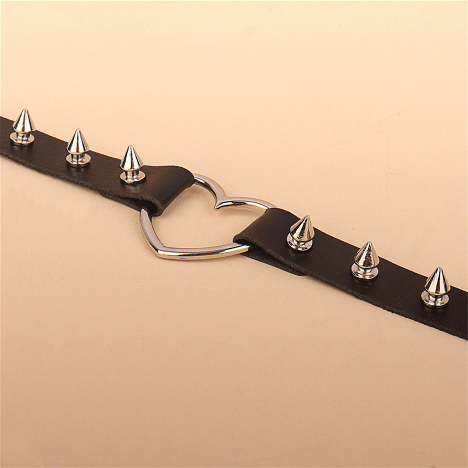 3pcs Women Punk Rivet Leather Thigh Garter Belt & Choker Sockings Suspender Set
