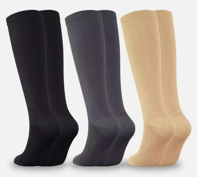 S M L XL 2XL 3XL 4XL Wide Calf Plus Size Compression Socks Women Men 20-30mmHg