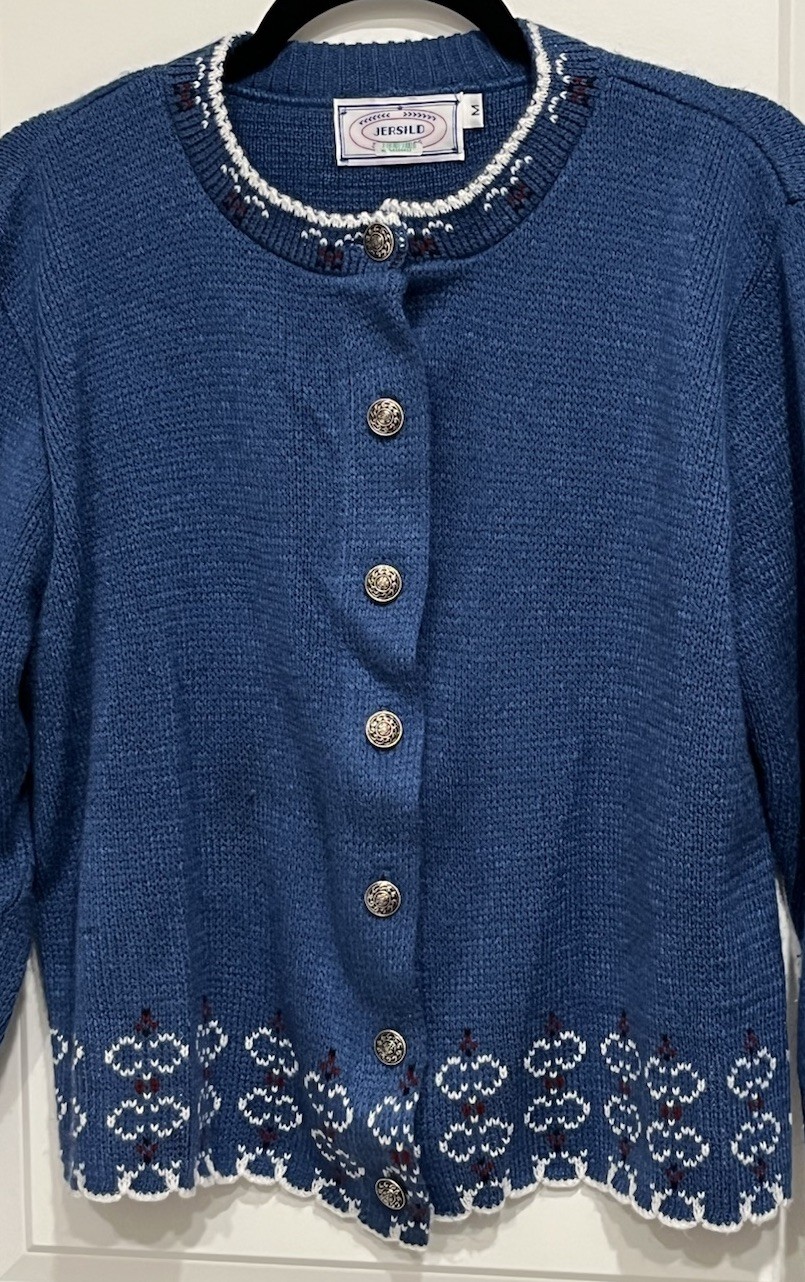Jersild Acrylic Cardigan Sweater Women’s Sz Medium Nordic Coquette Fairy ZZ112
