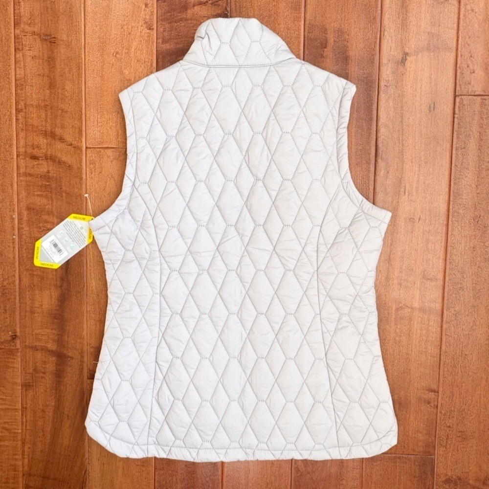 NWT Free Country Ladies Quilted Sherpa Vest Size M Gray