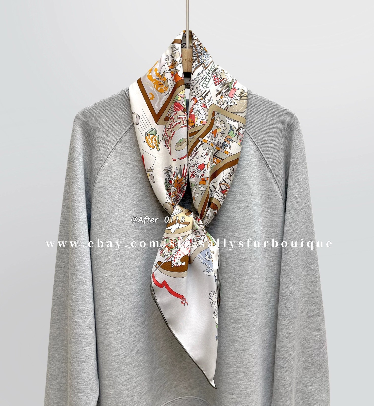 Sallys Heavy 18 Momme Twill Silk Wrap Scarf Horse Print Double Face Shawl 35″