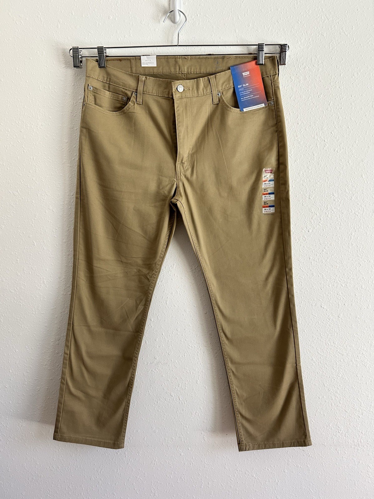 Levi’s 511 Slim Jeans Men’s Size 38×30 Beige Stretch Brushed Cotton All Seasons