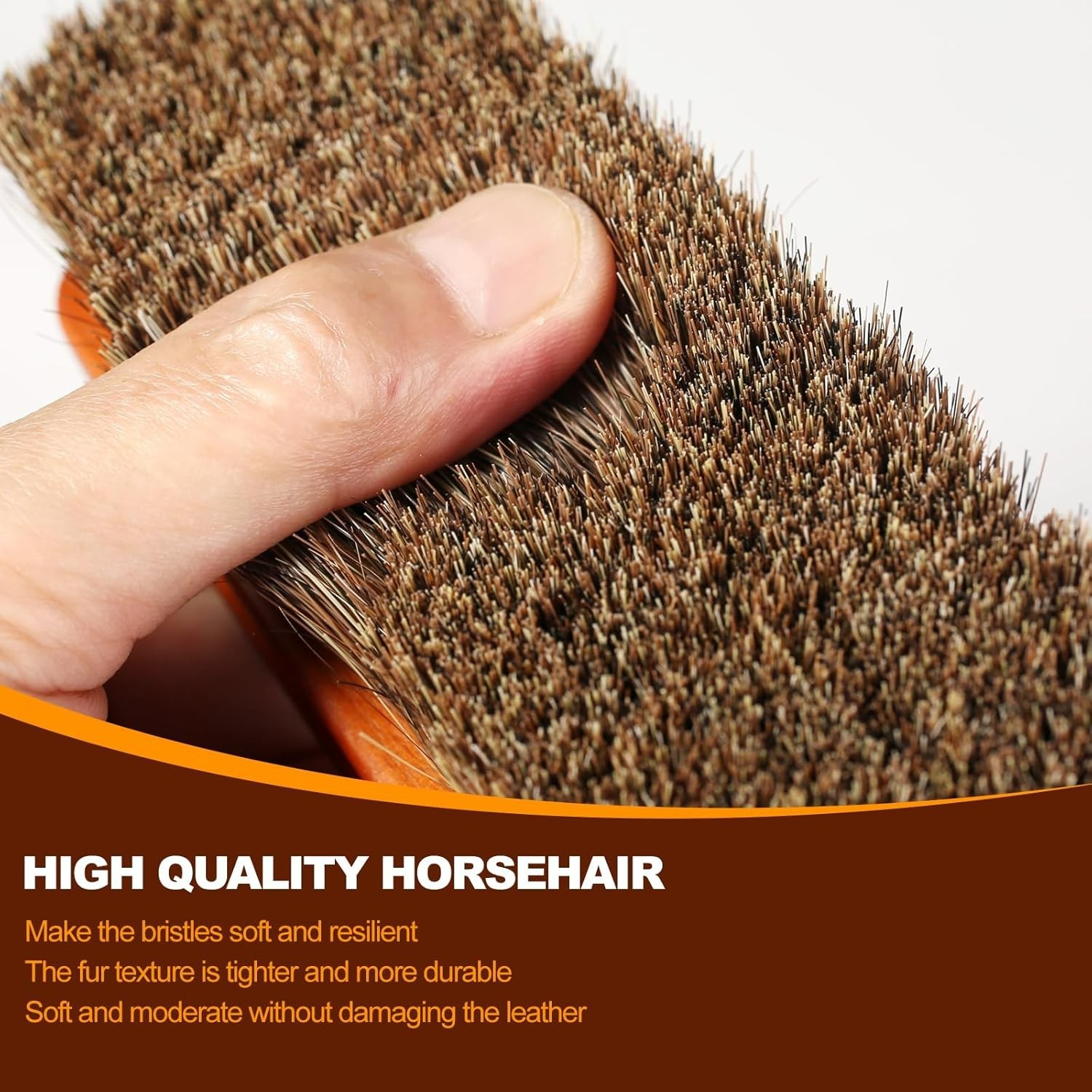 4 Pcs Shoe Brush, Boot Brush, Horse Hair Brush for Leather, Shoe Polish Brush…