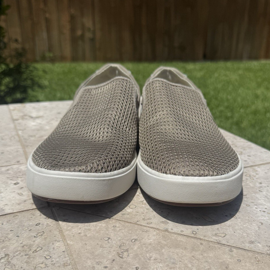 OluKai Lae’ahi Men’s Breathable Mesh Slip-On Shoes Gray/White US 10.5