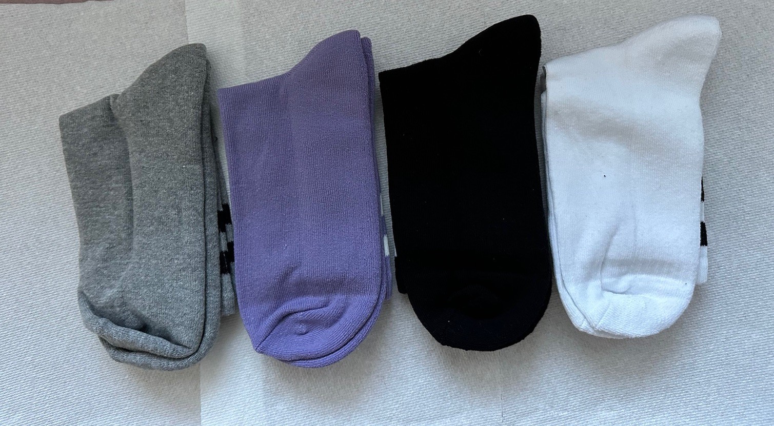Unisex Cotton Crew Quarter Retro Socks Striped Casual Multicolor 4 Pair NWT