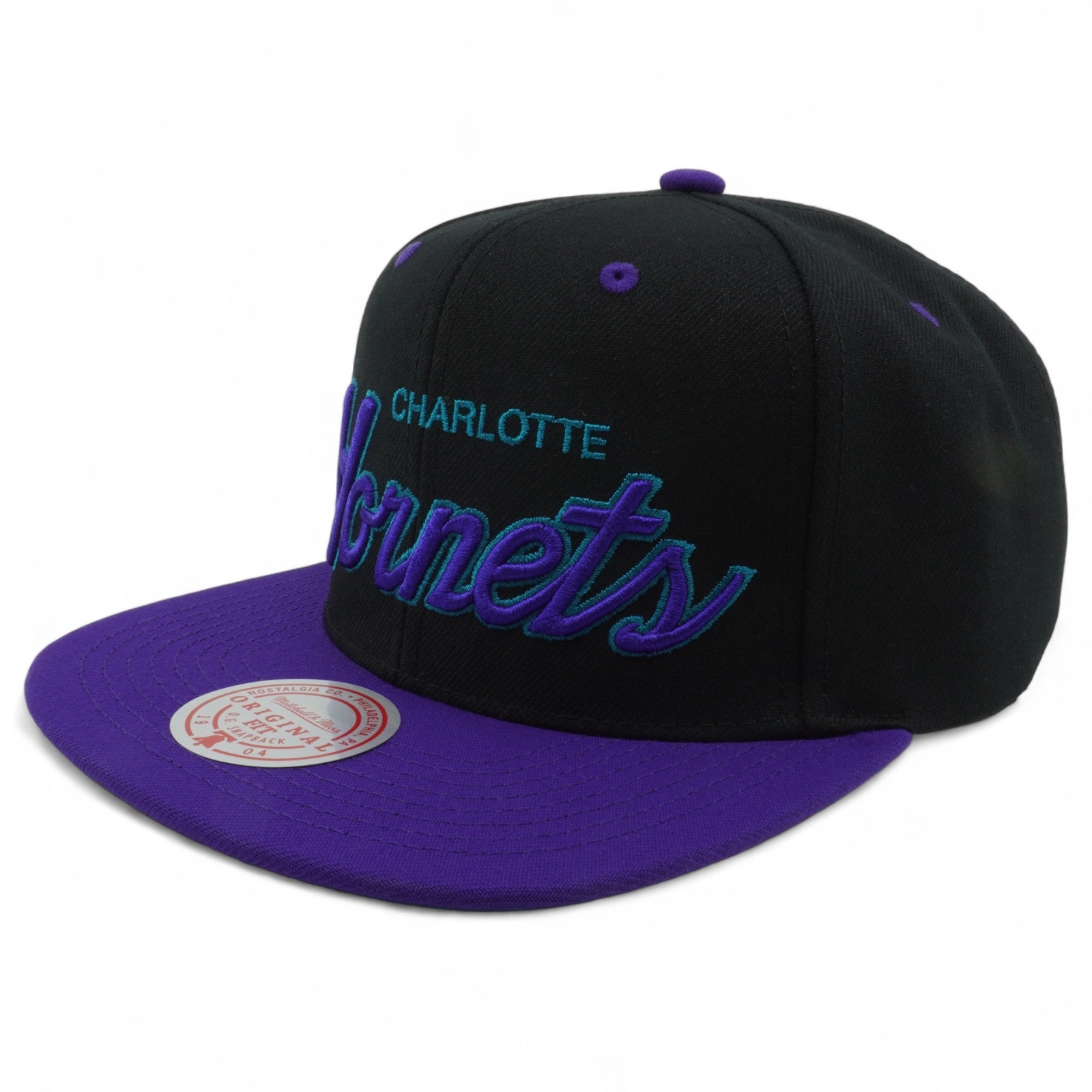 Mens MITCHELL & NESS NBA SCRIPT POP SNAPBACK HORNETS