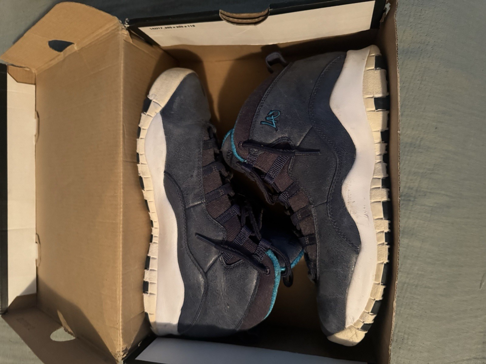 Jordan Air Jordan 10 Retro BG “LA” Ocean Fog Blue/White 7Y Sneaker 310806-404