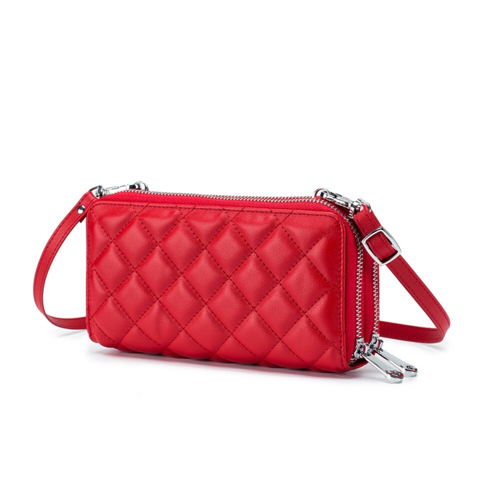 Women Cell Phone Purse Large Leather Wallet Zip Handbag Crossbody Shoulder Bag